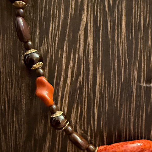 MIRIAM HASKELL Brown and Orange Beaded CHOKER - Picture 5 of 11
